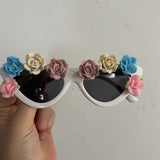 Trendy punk glasses rose cat eyes