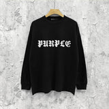 Purple Brand Long Sleeve T-Shirt Fashion Loose Long Sleeve Top