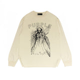 Purple Brand Long Sleeve T-Shirt Fashion Loose Long Sleeve Top