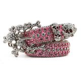 Hip-hop punk rhinestone belt rhinestone skull loose