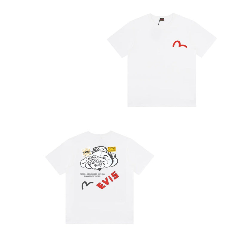 Evisu T Shirts Casual Versatile Unisex T Shirts
