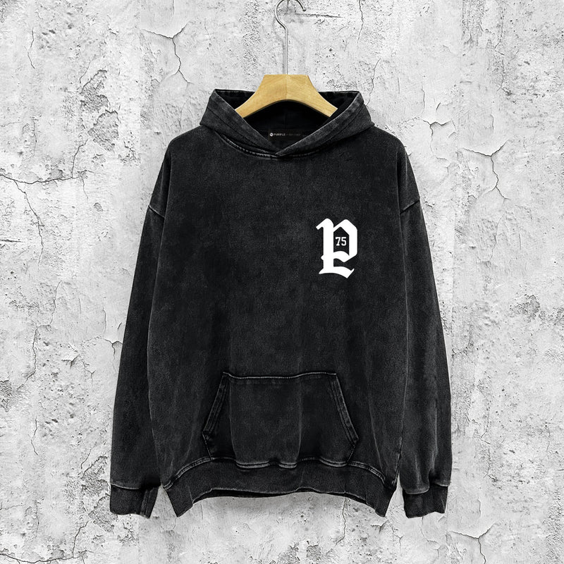 Purple Brand Distressed Hoodie Fashion Old Loose Hooded Sweater