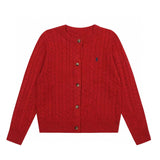 Ralph Lauren Knitted sweaters RL wool logo crew neck gradual change twist knitted cardigan