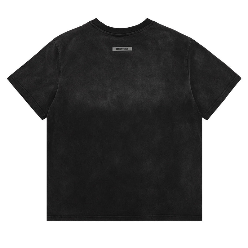 Fog Essentials T Shirts Spring Summer FOG Wash 1977 Flocking Letter Short Sleeves