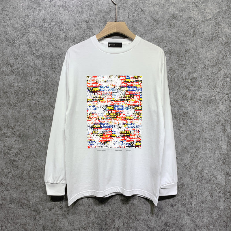 Purple Brand Long Sleeve T-Shirt Fashion Loose Long Sleeve Top