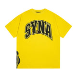 Synaworld T Shirts central cee Short Sleeve Classic Letter Print Loose Casual T-Shirt
