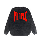 Purple Brand Distressed Long Sleeve Shirt Fashion Distressed Loose Long-sleeved Top