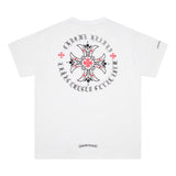 CHH Chrome Heart T Shirts Red Cross Sanskrit Letter Short Sleeve T-Shirt