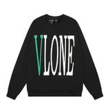 Vlone Sweatshirts Autumn and Winter Letter Big V Pattern Crew Neck