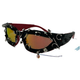 Trendy punk glasses rivet decoration