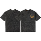 Gallery Dept T-Shirt Hand Painted Ink Splashing Alphabet Washed Retro Short Sleeve T-Shirt