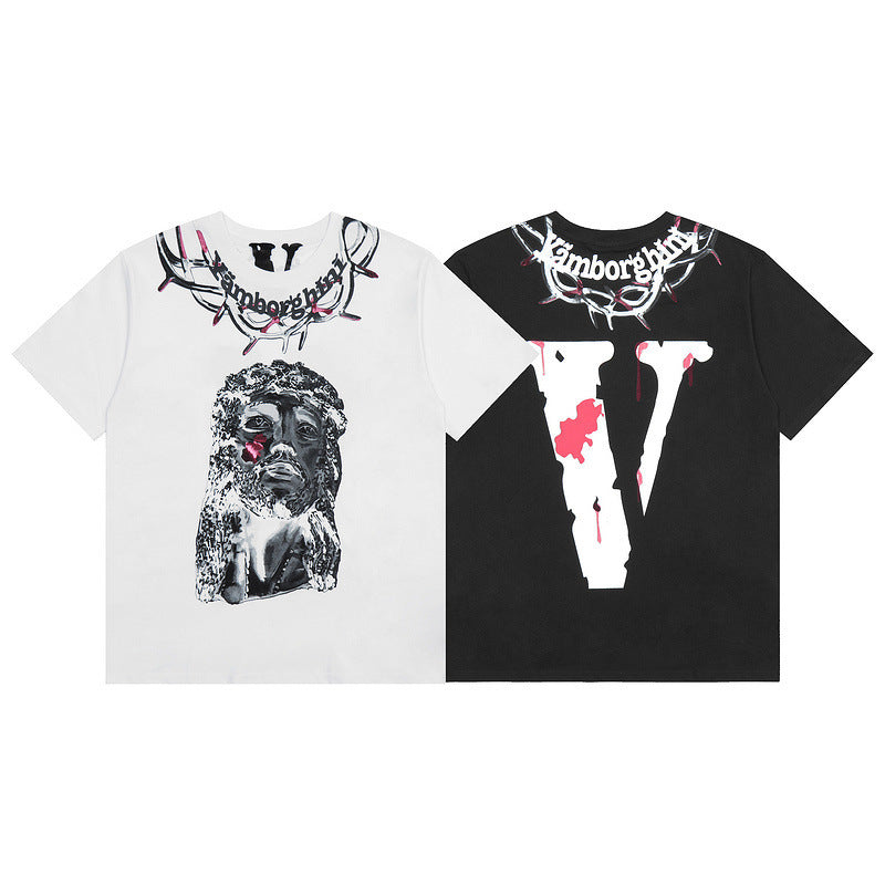 Vlone T Shirts Short-Sleeved Men's and Women's High Street Bottoming Shirt T-shirt