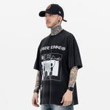 ERD T Shirts Melancholy Boy Gothic Printed Short Sleeve T-shirt Men and Women