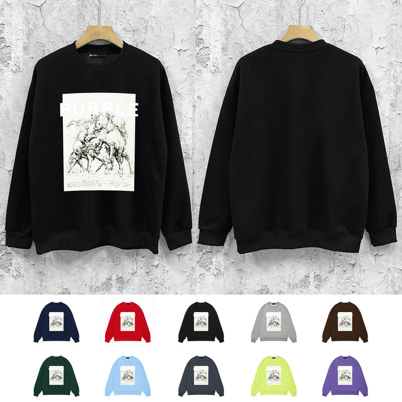 Purple Brand Sweatshirt Loose Crew Neck Sweater