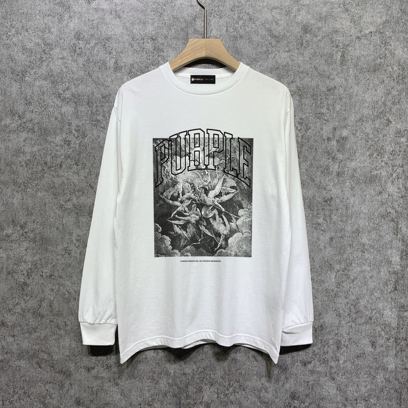 Purple Brand Long Sleeve T-Shirt Fashion Loose Long Sleeve Top