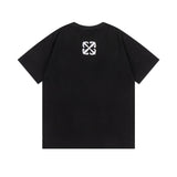 Off White T Shirts OW Madonna Oil Pattern Crew Neck Short Sleeves