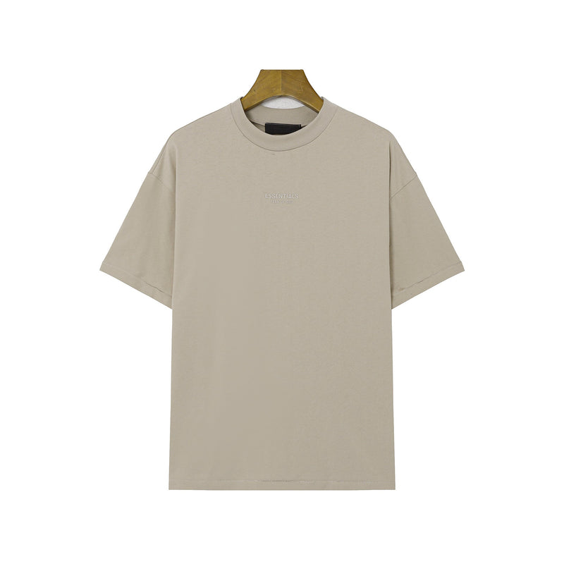 Fog Essentials T Shirts Spring Summer FOG Flocking Letter Crew Neck Short Sleeves