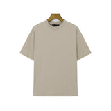 Fog Essentials T Shirts Spring Summer FOG Flocking Letter Crew Neck Short Sleeves
