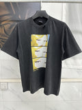 Men Vintage T-Shirts Saint Michael "Saint Pam" Washed Black T-Shirts
