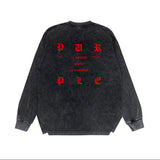 Purple Brand Distressed Long Sleeve Shirt Fashion Distressed Loose Long-sleeved Top
