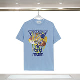 Casablanca T Shirts Ocean Fish Crew Neck Loose Tee
