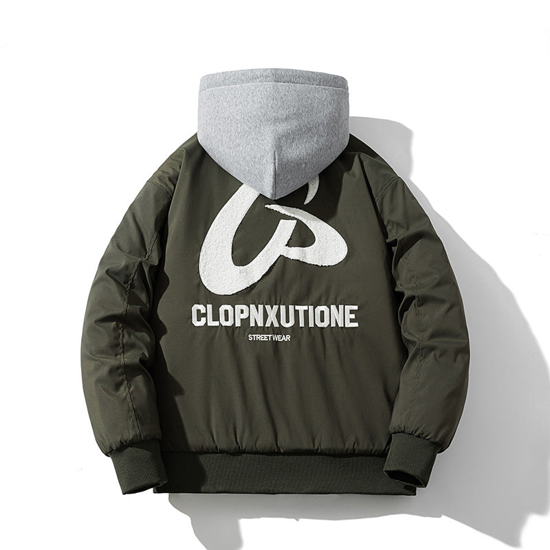 Mens Vintage Jackets Jacket Loose Baseball Suit Flight Suit Hooded