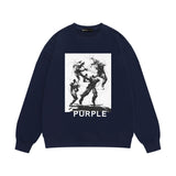 Purple Brand Sweatshirt Loose Crew Neck Sweater