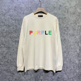 Purple Brand Long Sleeve T-Shirt Fashion Loose Long Sleeve Top