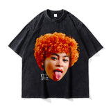 Asap Rocky T Shirts Washed Vintage Hip Hop Short Sleeve Print