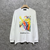 Purple Brand Long Sleeve T-Shirt Fashion Loose Long Sleeve Top