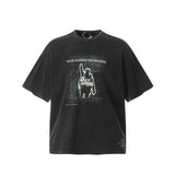 Men Vintage T-Shirts Vintage Vintage Battle of the Gods Wash T-Shirt Loose Short Sleeves