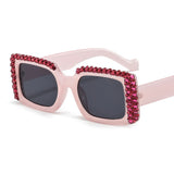 Trendy punk glasses diamond sunglasses uv protection