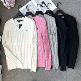 Ralph Lauren Knitted sweaters Vintage V-Neck Twist Bottom Knitted Sweater