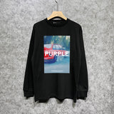 Purple Brand Long Sleeve T-Shirt Fashion Loose Long Sleeve Top