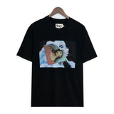 Denim Tears T Shirts Kapok T-shirt Vintage Woman Avatar Oil Painting round Neck Short Sleeve