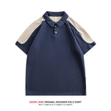 Men T-shirt Patchwork Short-Sleeved T-shirt Men's Summer Wide Leisure
