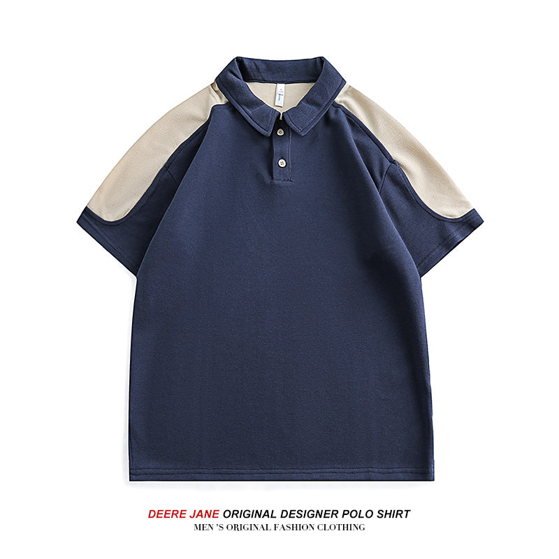 Men T-shirt Patchwork Short-Sleeved T-shirt Men's Summer Wide Leisure