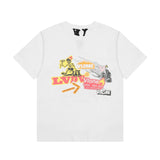 Vlone T Shirt Spring Summer Cartoon Pattern Letter Crew Neck