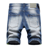 DSQ2 Short Jeans Ripped Patch Slim-fit Stretch Denim Shorts