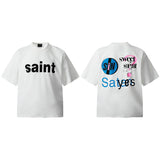 Men Vintage T-Shirts Saint Michael "Sweet Saint？Yes Satan"