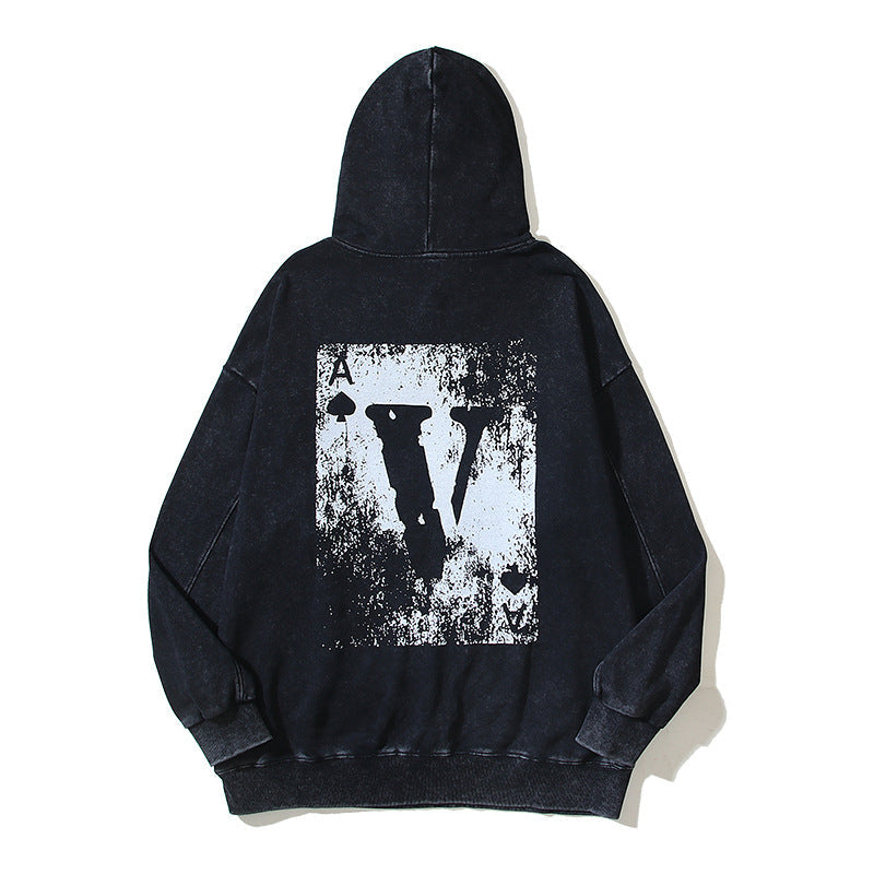Vlone Hoodie V playing card pattern