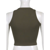 Vintage Y2g Shirts Women's round Neck Sleeveless Printed Women's T-shirt