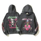 Hellstar Hoodie Monster Skull Print Distressed Retro