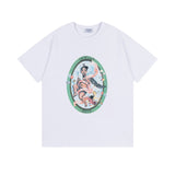 Off White T Shirts OW Baby Angel Pattern Crew Neck Pullover Short Sleeves