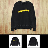 Purple Brand Distressed Sweatshirt Retro Vintage Crew Neck Sweater