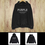 Purple Brand Distressed Hoodie Fashion Old Loose Hooded Sweater