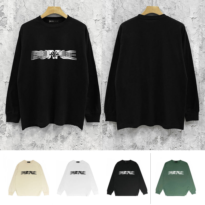 Purple Brand Long Sleeve T-Shirt Fashion Loose Long Sleeve Top