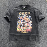 Mens Vintage T-Shirts SAINT MICHAEL CHO Dragon Ball Goku Vintage Short Sleeve Vintage