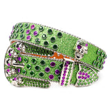 Hip-hop punk rhinestone belt skull punk style