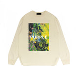 Purple Brand Long Sleeve T-Shirt Fashion Loose Long Sleeve Top